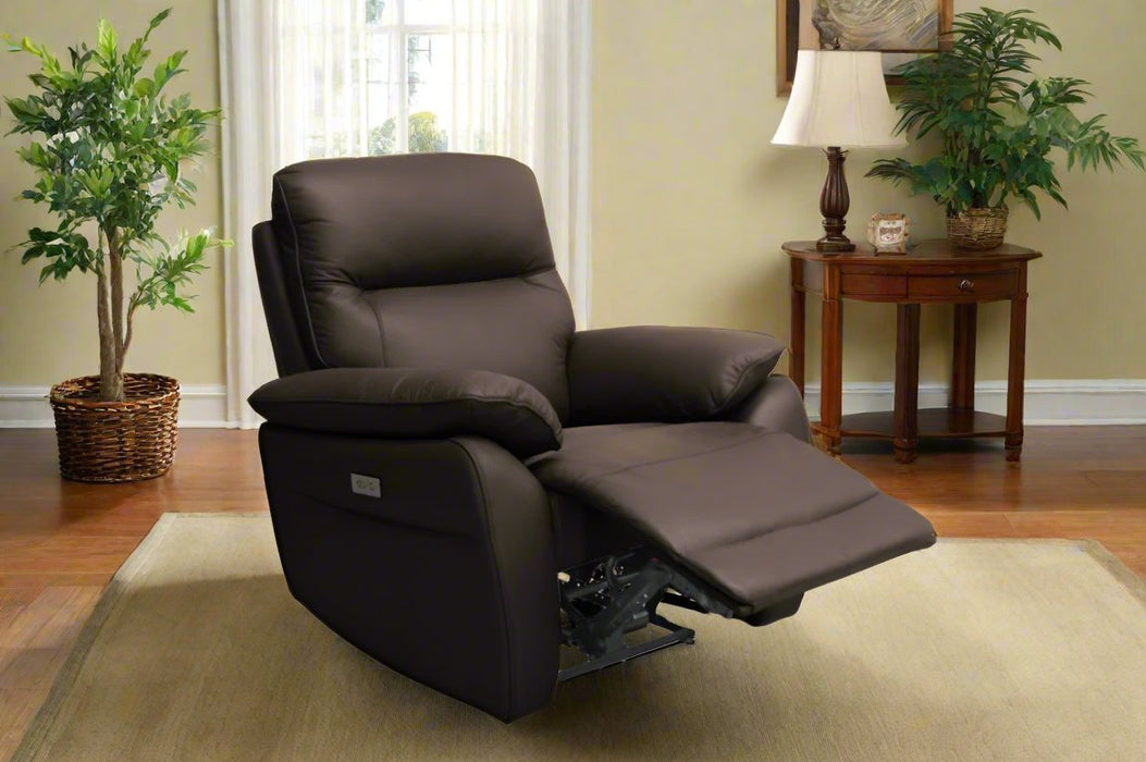 Chocolate Aubrey Full Leather Recliner Armchair