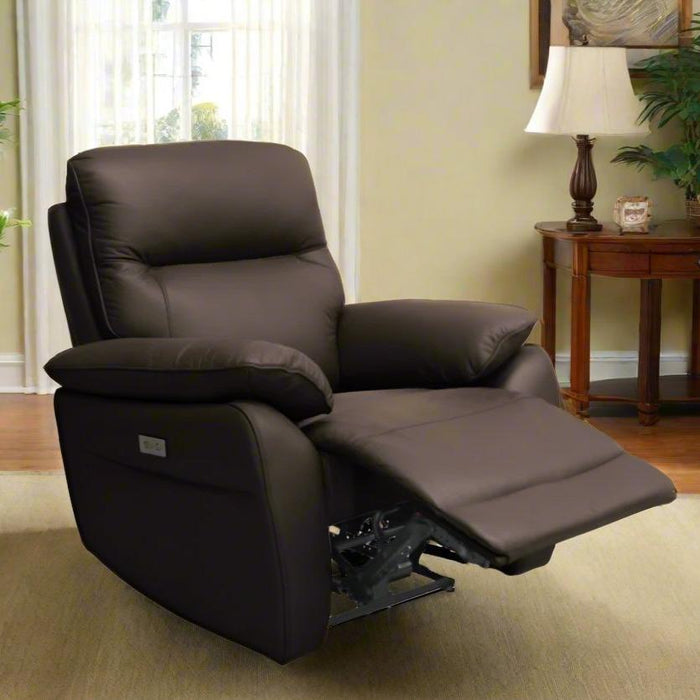 Chocolate Aubrey Full Leather Recliner Armchair