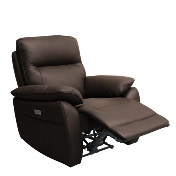 Chocolate Aubrey Full Leather Recliner Armchair