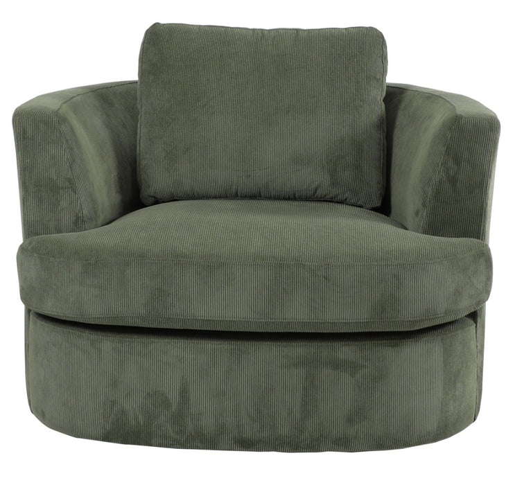 Carlo Swivel Chair in Fabric Olive Green