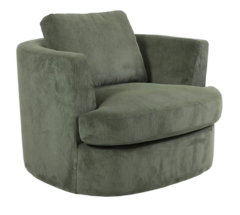 Carlo Swivel Chair in Fabric Olive Green