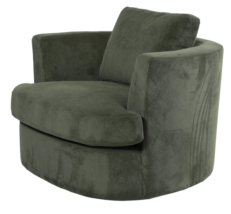 Carlo Swivel Chair in Fabric Olive Green