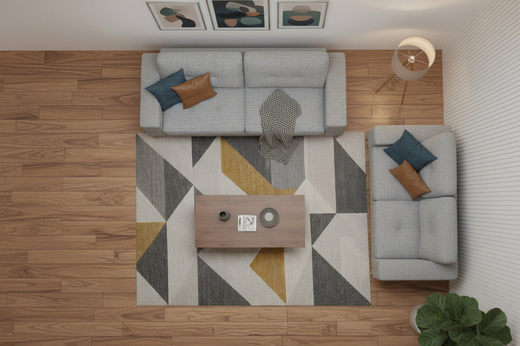 Cube 3 + 2 Seater Lounge in Fabric Grey