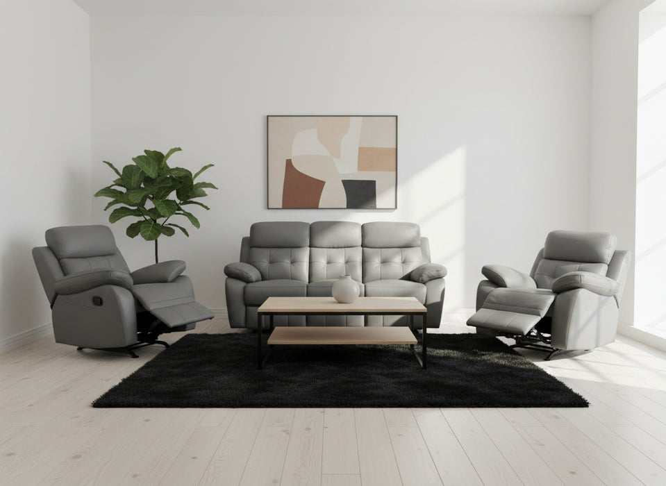 5 Seater Cosmic Leather Manual Recliner Lounge Set