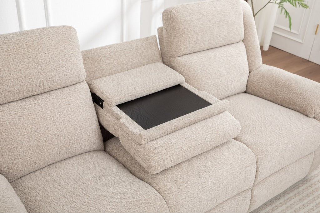 Dantes 3 Seater Recliner in Fabric Beige