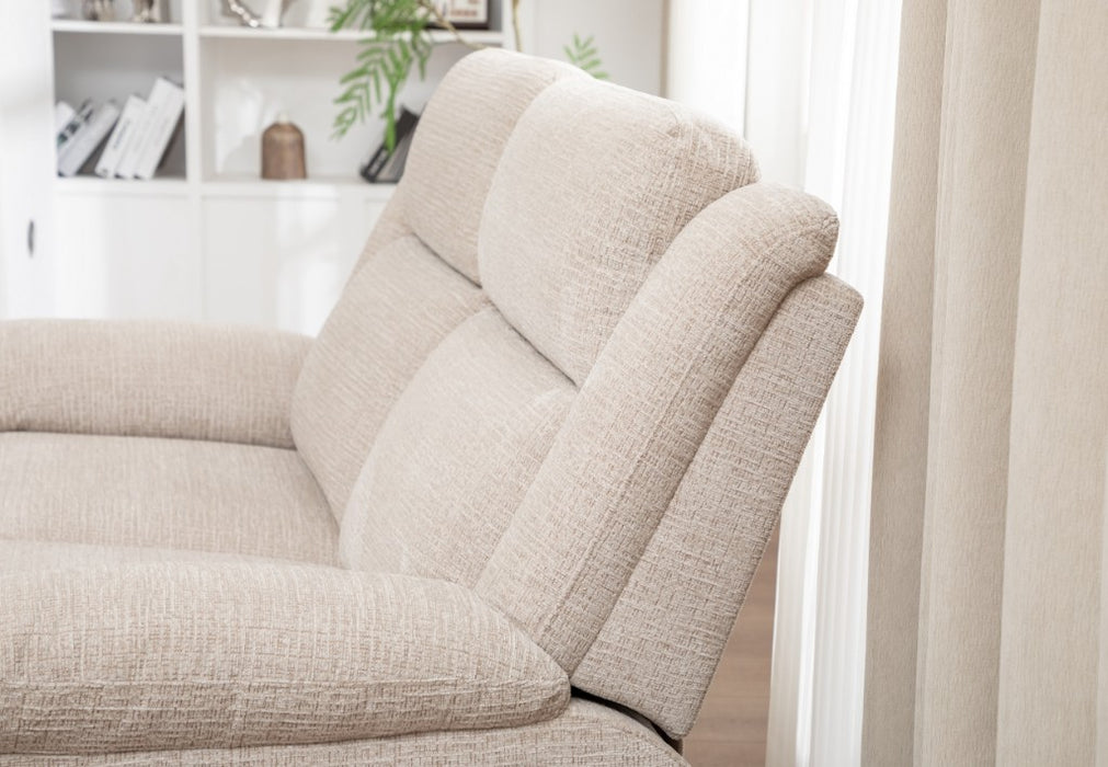 Dantes 3 Seater Recliner in Fabric Beige