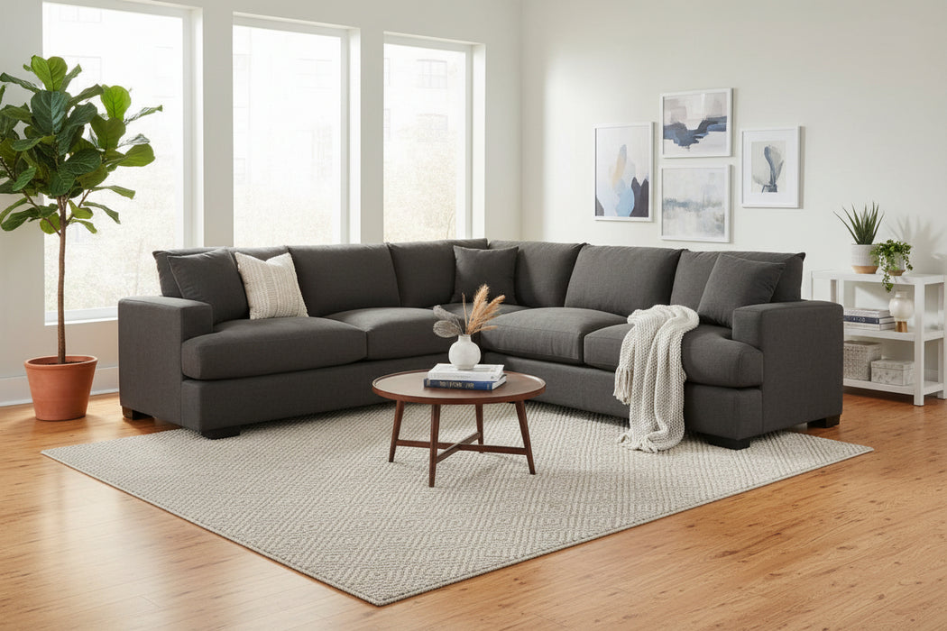 Hasting 5 Seater Corner Lounge - Dark Grey