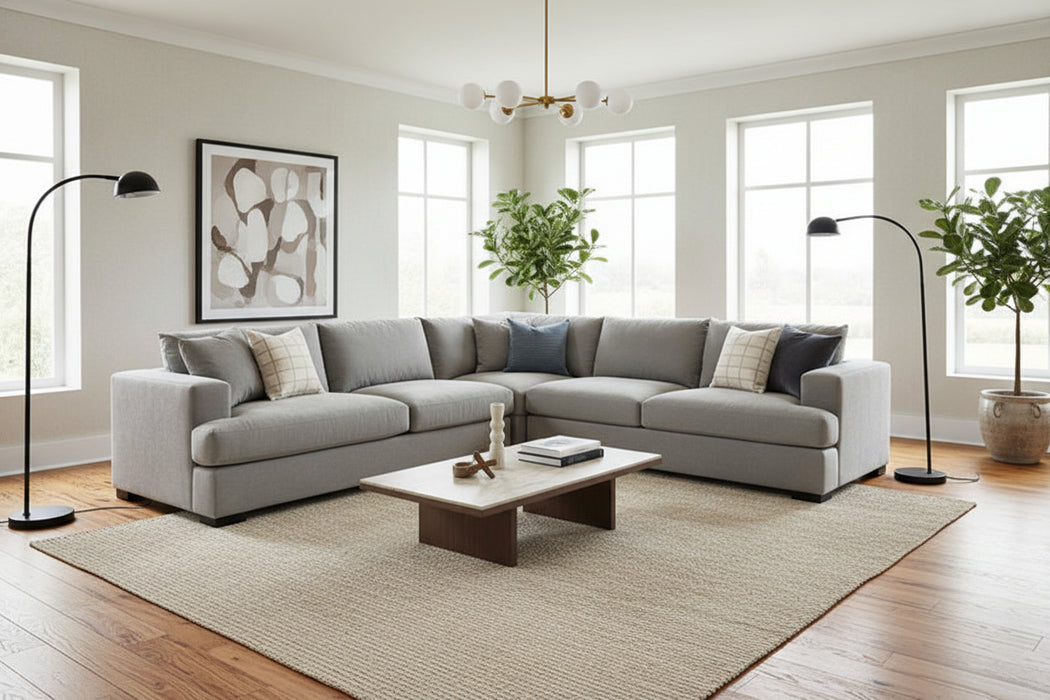 Hasting 5 Seater Corner Lounge - Grey