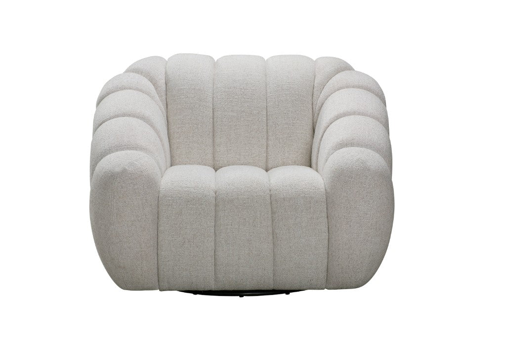 Kingston Swivel Chair in Beige Fabric