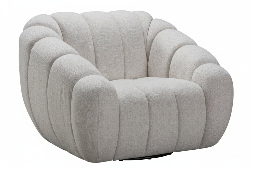 Kingston Swivel Chair in Beige Fabric
