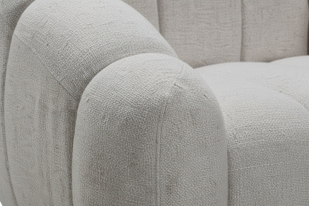 Kingston Swivel Chair in Beige Fabric