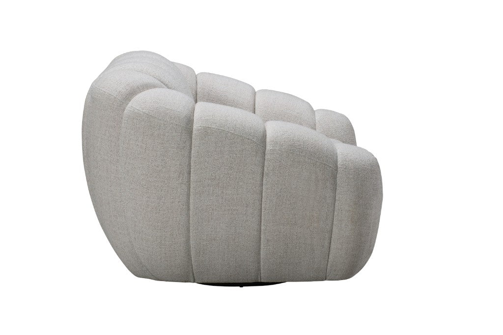 Kingston Swivel Chair in Beige Fabric
