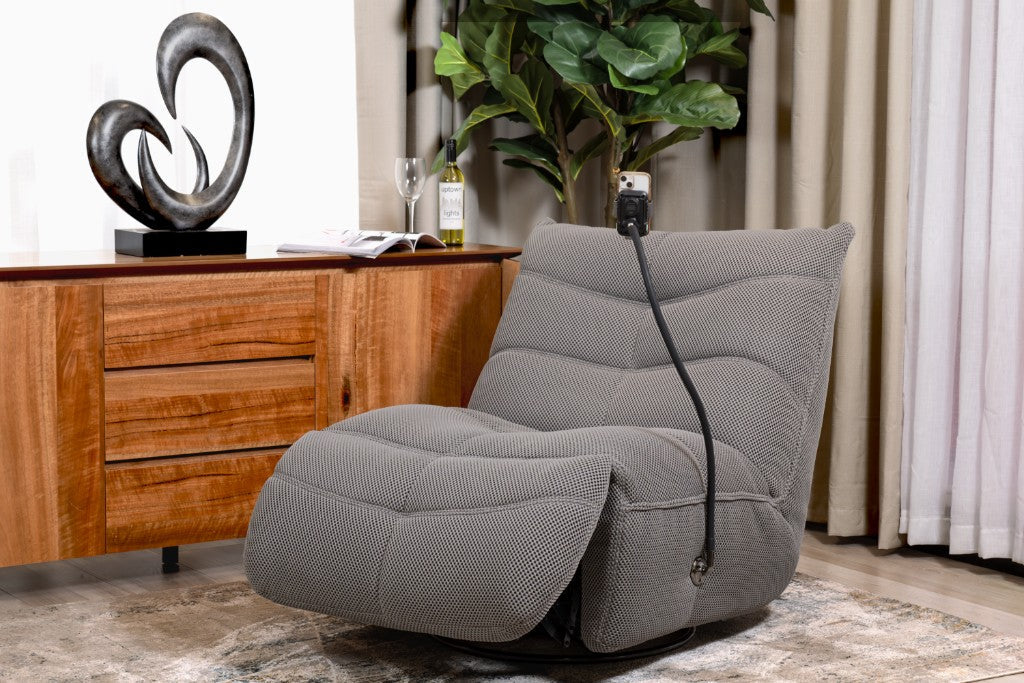 Loren Rocking Chair with Power Recliner - Grey