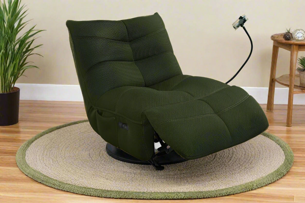 Loren Rocking Chair with Power Recliner - Green