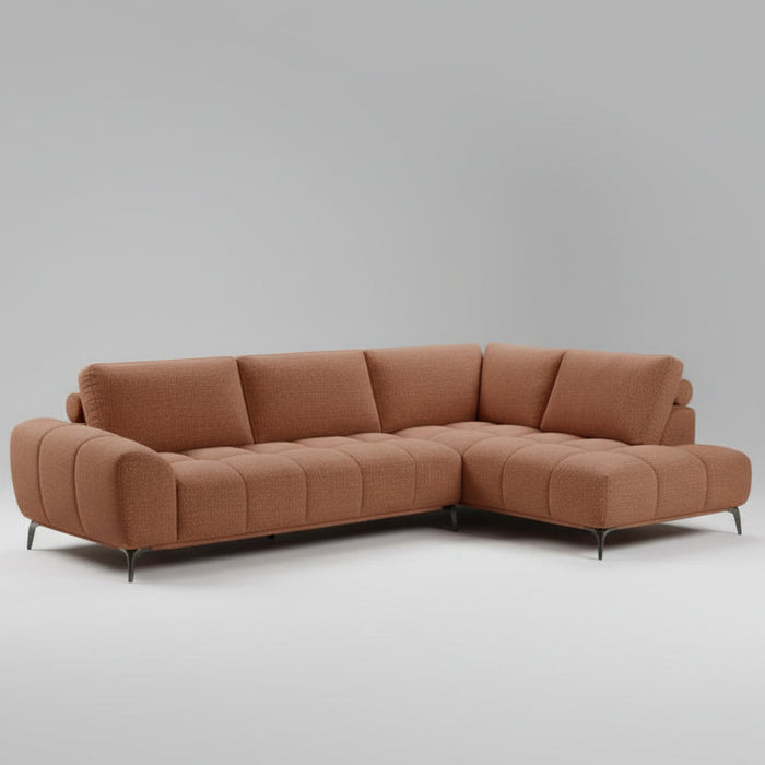 Opra Corner Lounge in Fabric, Terracotta