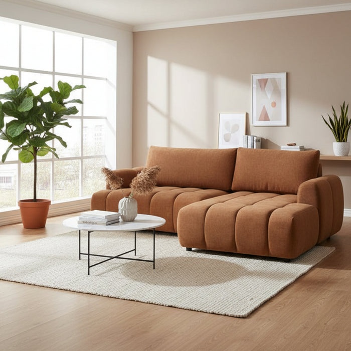 Verona Luxury Fabric Sofa Bed with Chaise