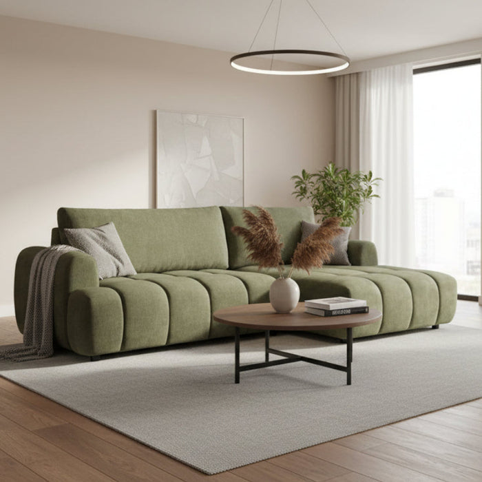 Verona Luxury Fabric Sofa Bed with Chaise