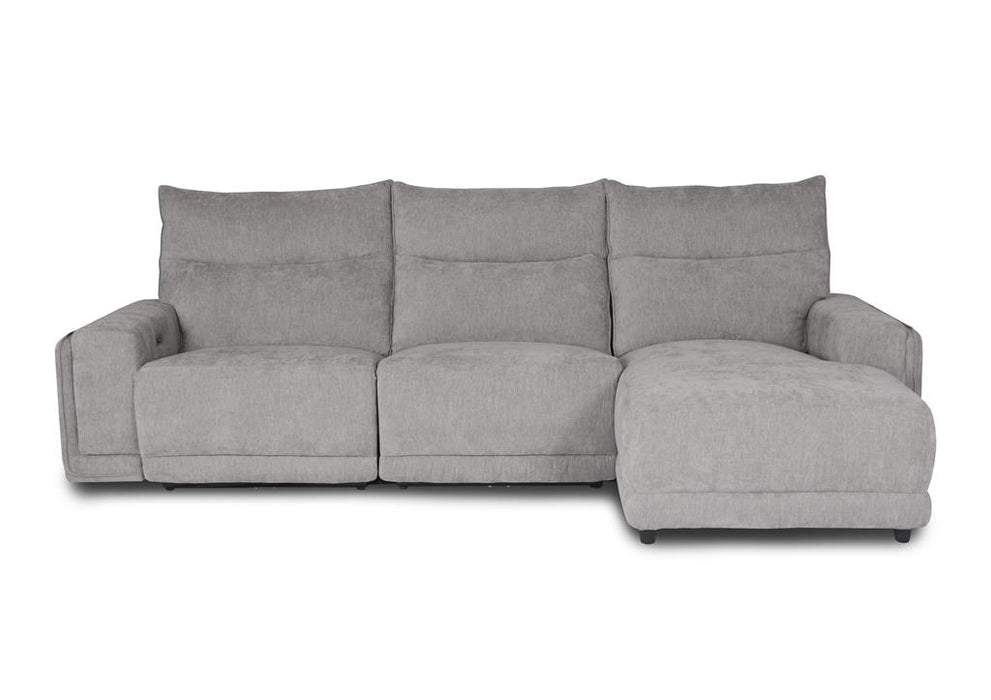 Sterling 3 Seater Fabric Chaise Lounge with Dual Recliners