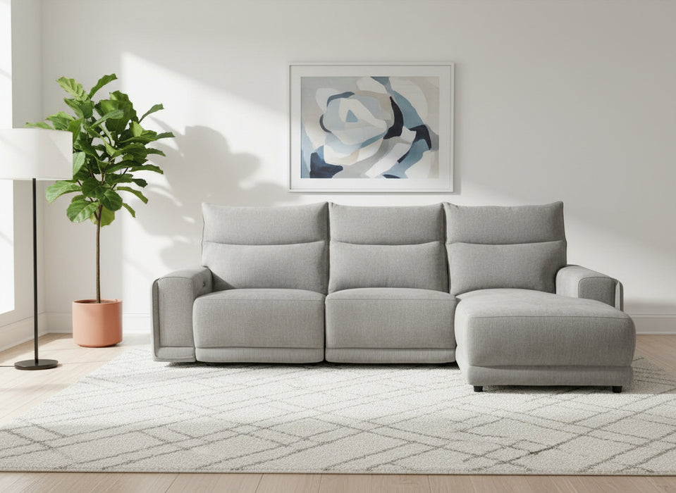 Portugal Fabric Recliner Sofa with Chaise ,Slate