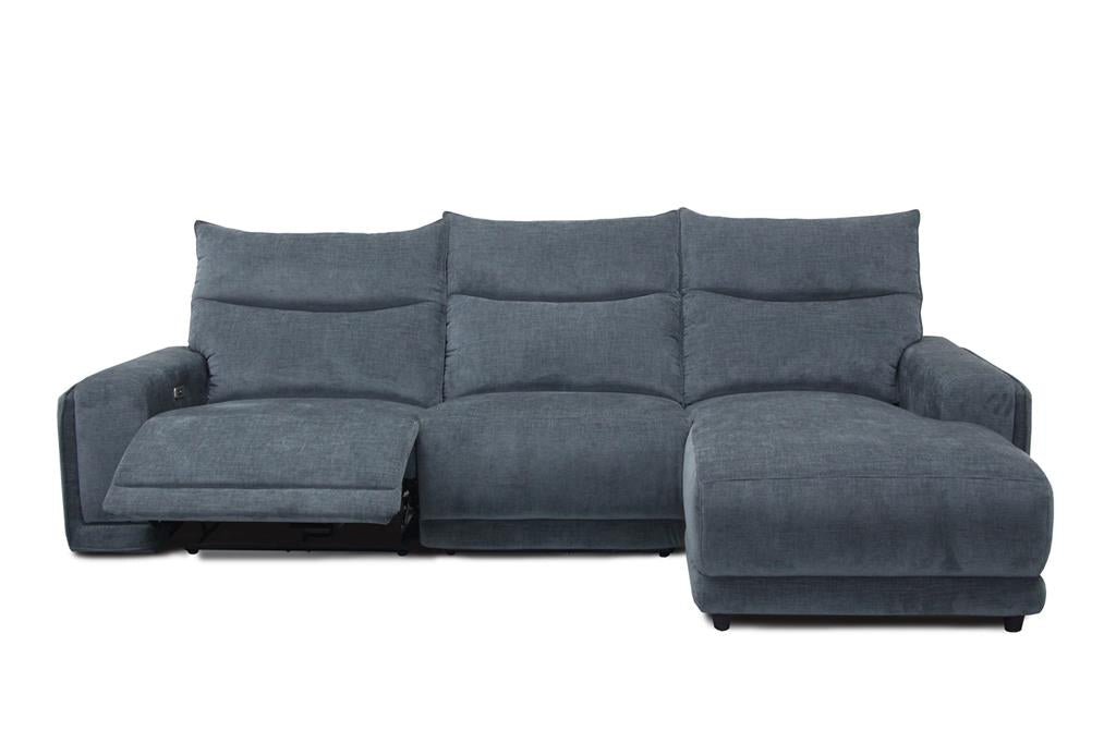 Sterling Fabric 2 Electric Recliner Sofa with Chaise ,Onyx