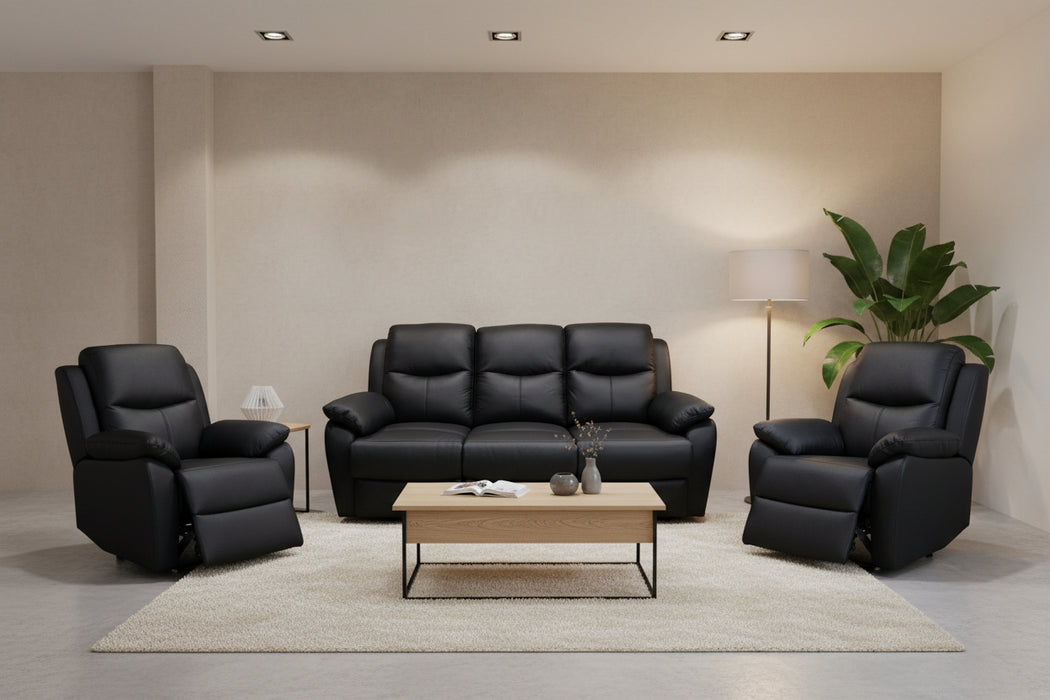 Maxie 5 Seater Full Leather Manual Recliner Lounge Suite