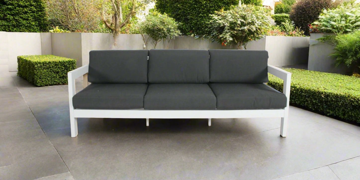 White 3 Seater Arthur Aluminium Outdoor Sofa