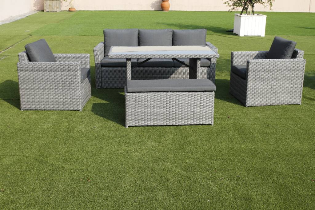 7 Seater Mansard Outdoor Dining Set with Table