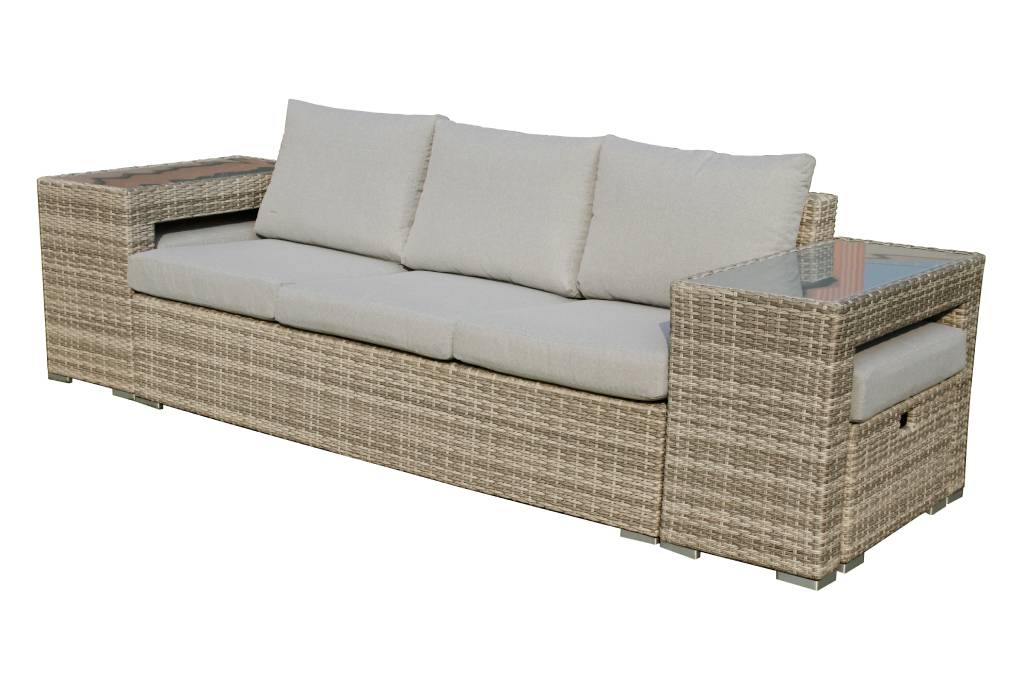 Polo Wicker Outdoor Set Light Grey