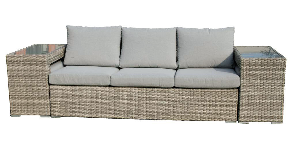 Polo Wicker Outdoor Set Light Grey