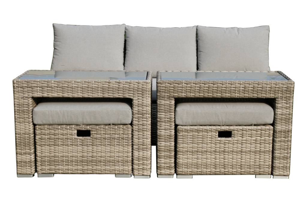 Polo Wicker Outdoor Set Light Grey