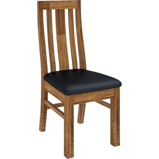 Tolera Mountain Ash Timber Chair with PU Leather Seat