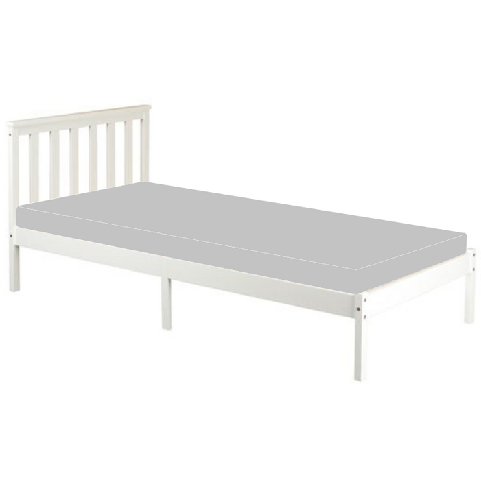 Glebe Pine Wood Bed - White