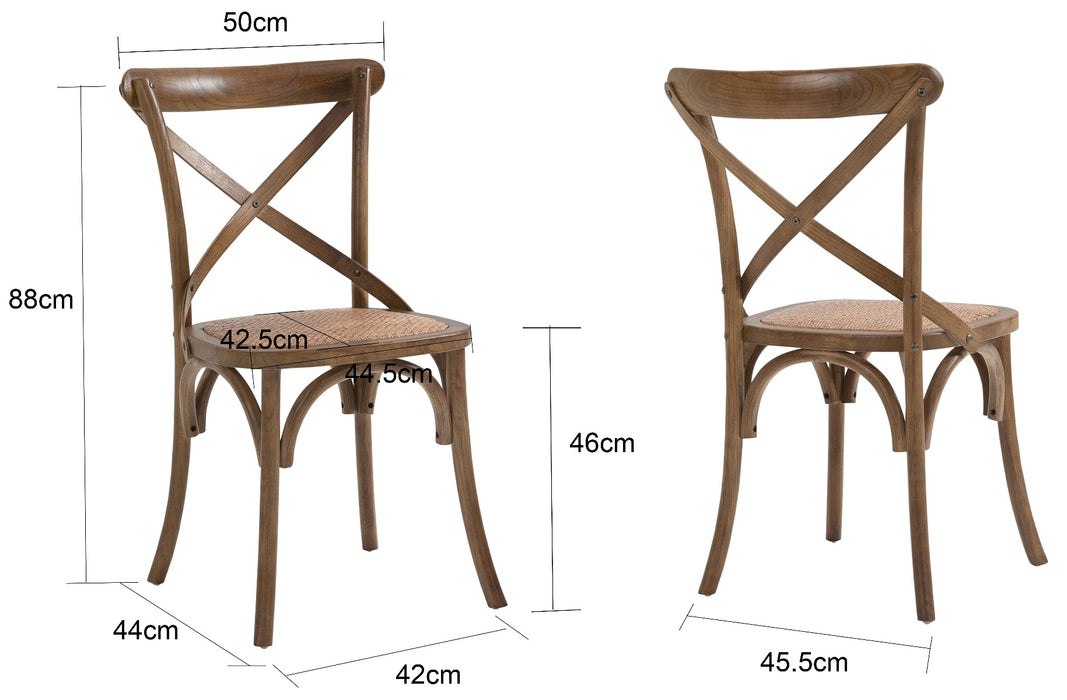 Mirano Wooden Cross back Commercial Grade Dining Chair, Walnut