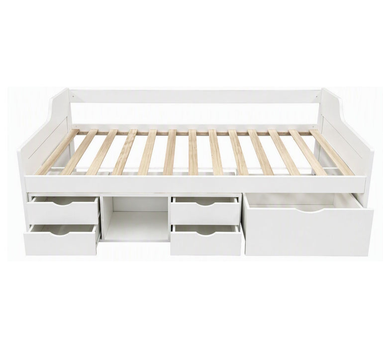 Arlo White Day Bed with Drawer Storage - Sydney Bed