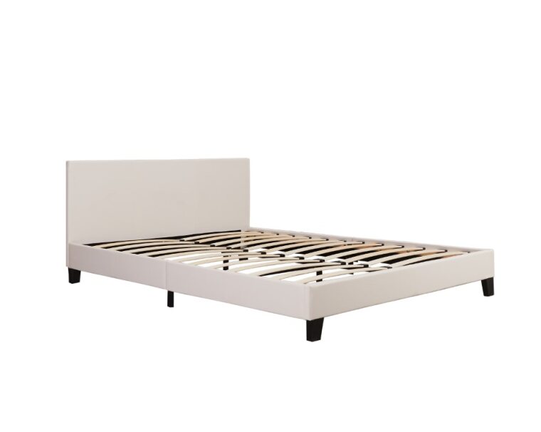 White Monaco Faux Leather Bed