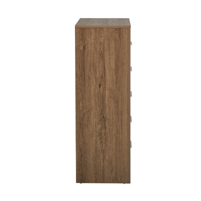 Jason 5 Drawer Dark Oak Tallboy - ASSEMBLED