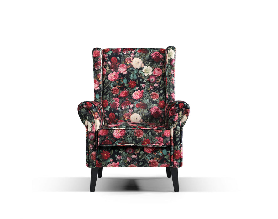 Chelsea Accent Chair, Floral Velvet