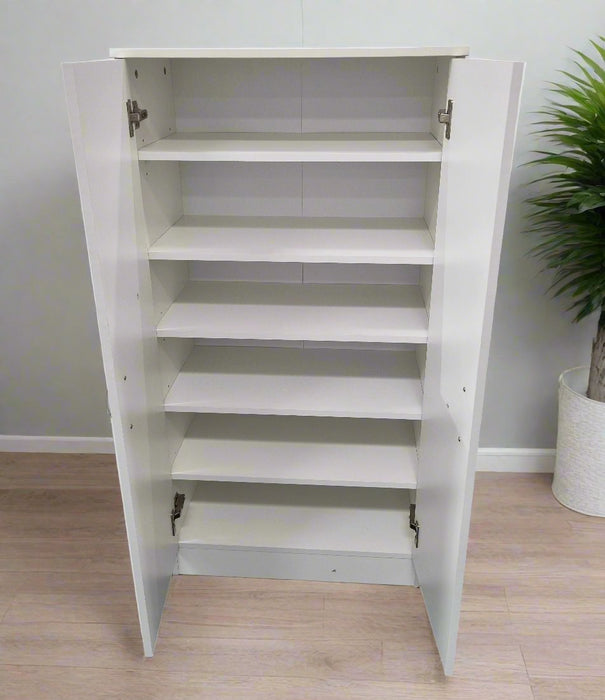 Mission 2 Door Shoe Cabinet 61cm W x 120cm H - White