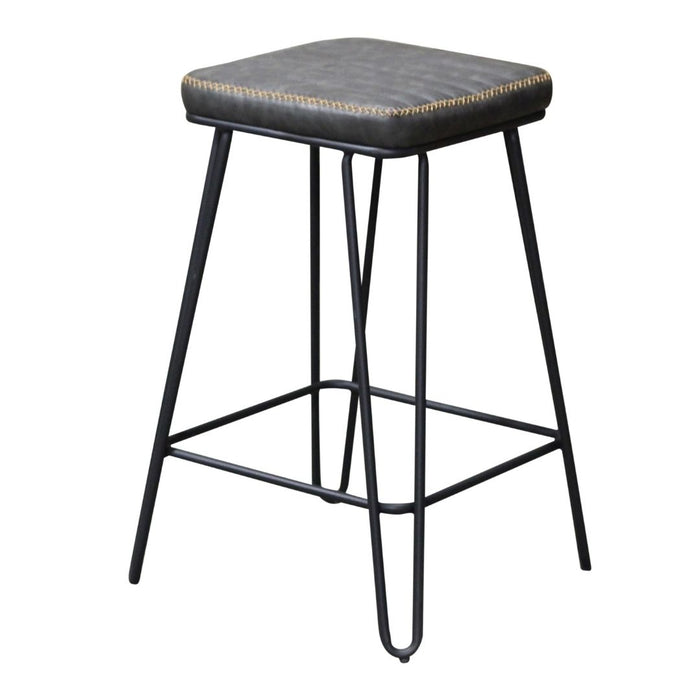 Alura Faux Leather Bar Stool, Vintage Grey, 67cm