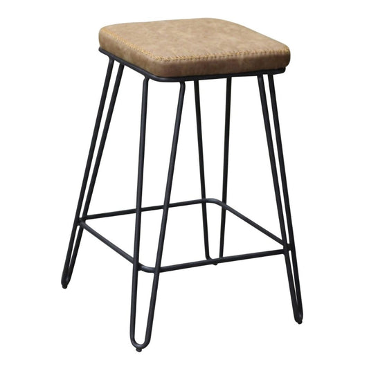 Alura Faux Leather Bar Stool, Vintage Brown, 67cm