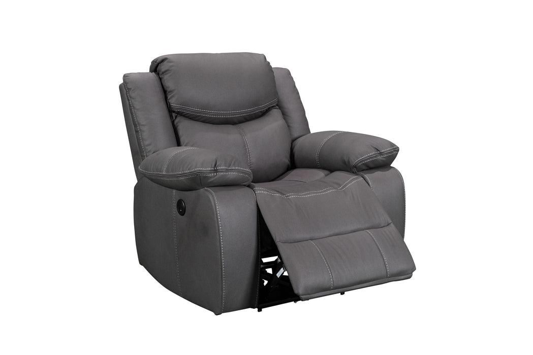 Urbania Armchair Power Recliner with USB Charger, Charcoal