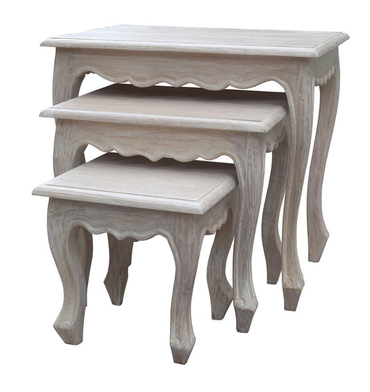 Grey Wash Timber Nest Tables Set Of 3