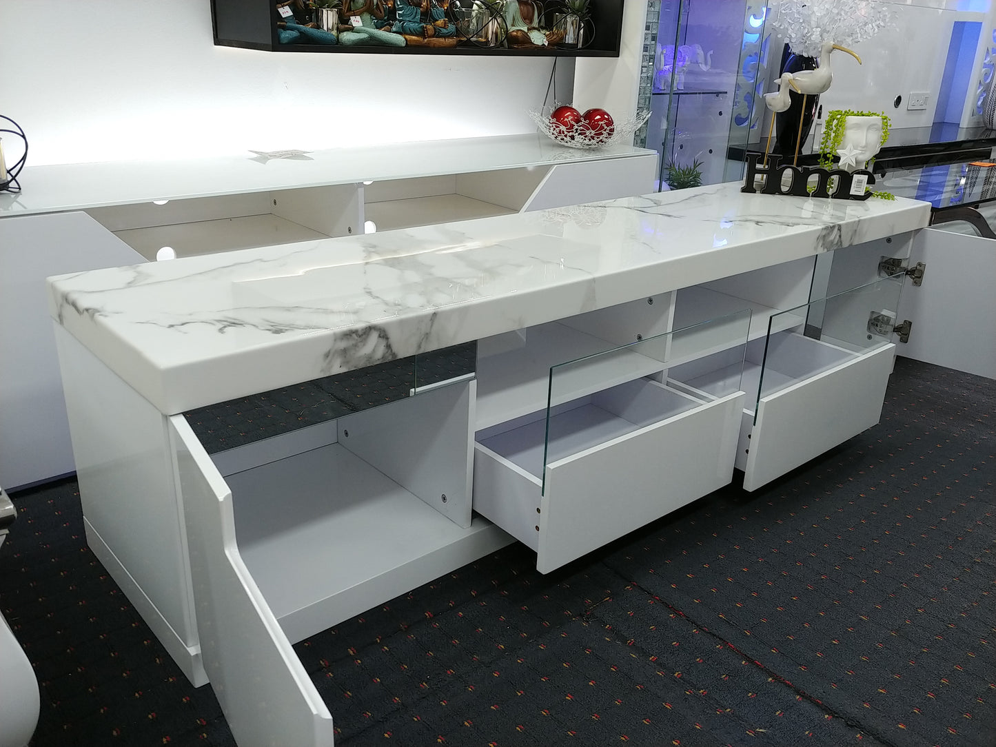 Castle Tv Stand  with 2 Drawers 200cm