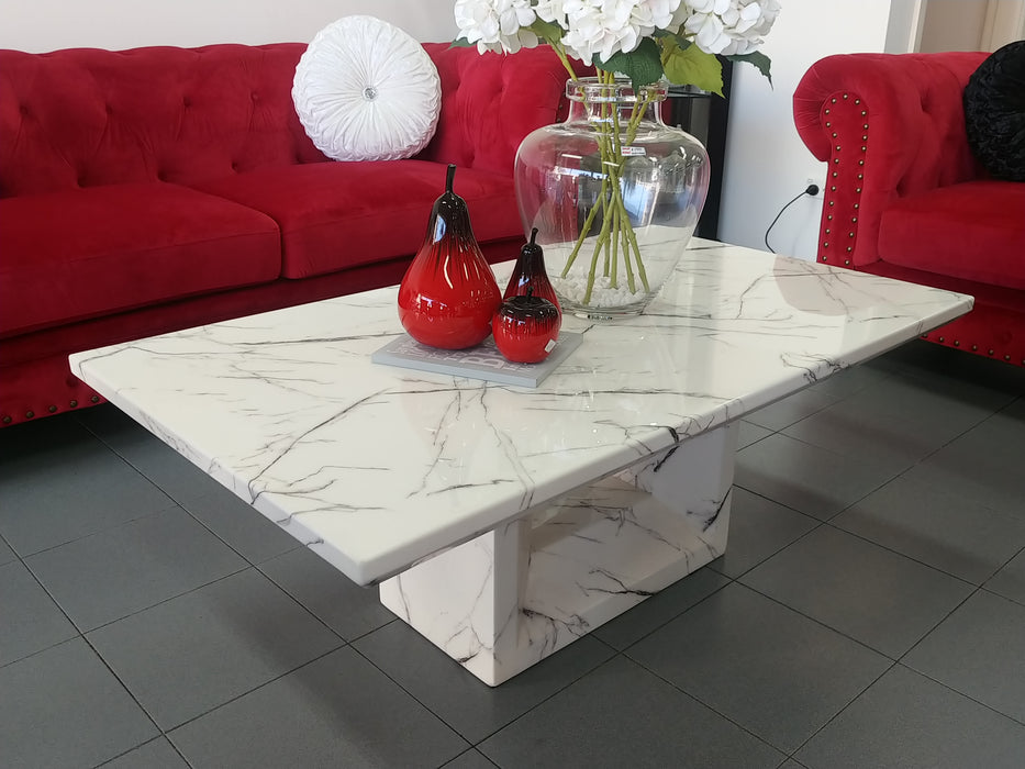 White Marble Coffee Table 130cm