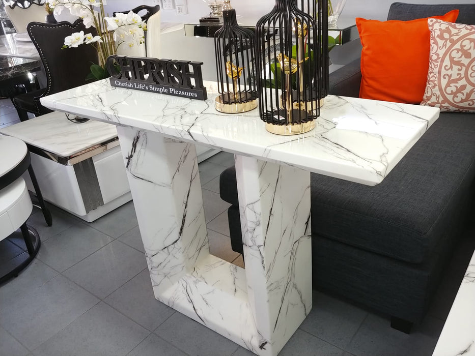 White Havana Marble Console Table 120cm