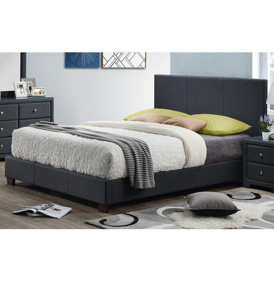 Domica Fabric King Bed - Charcoal Colour