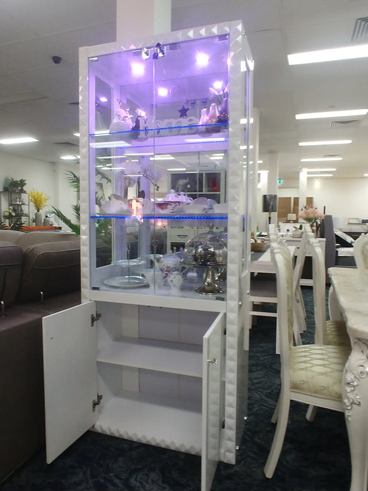 Serena Four Doors Display Cabinet in Gloss White