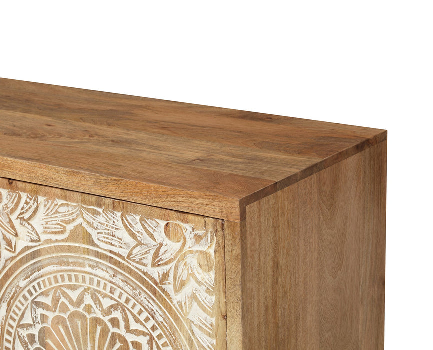 Floral Carved Hand- Crafted Hardwood Sideboard