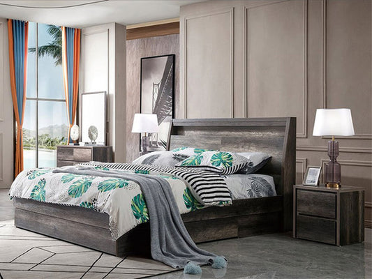 Summit Bed with 3 Large Drawers - Charcoal