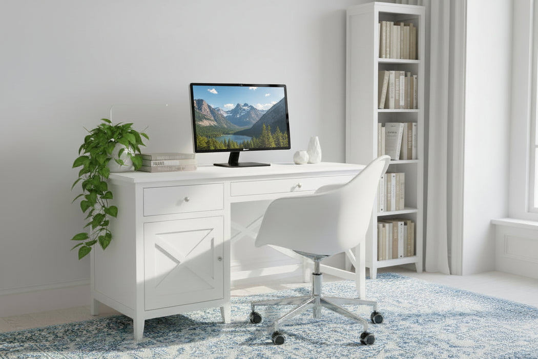140cm Hampton Wooden White Desk